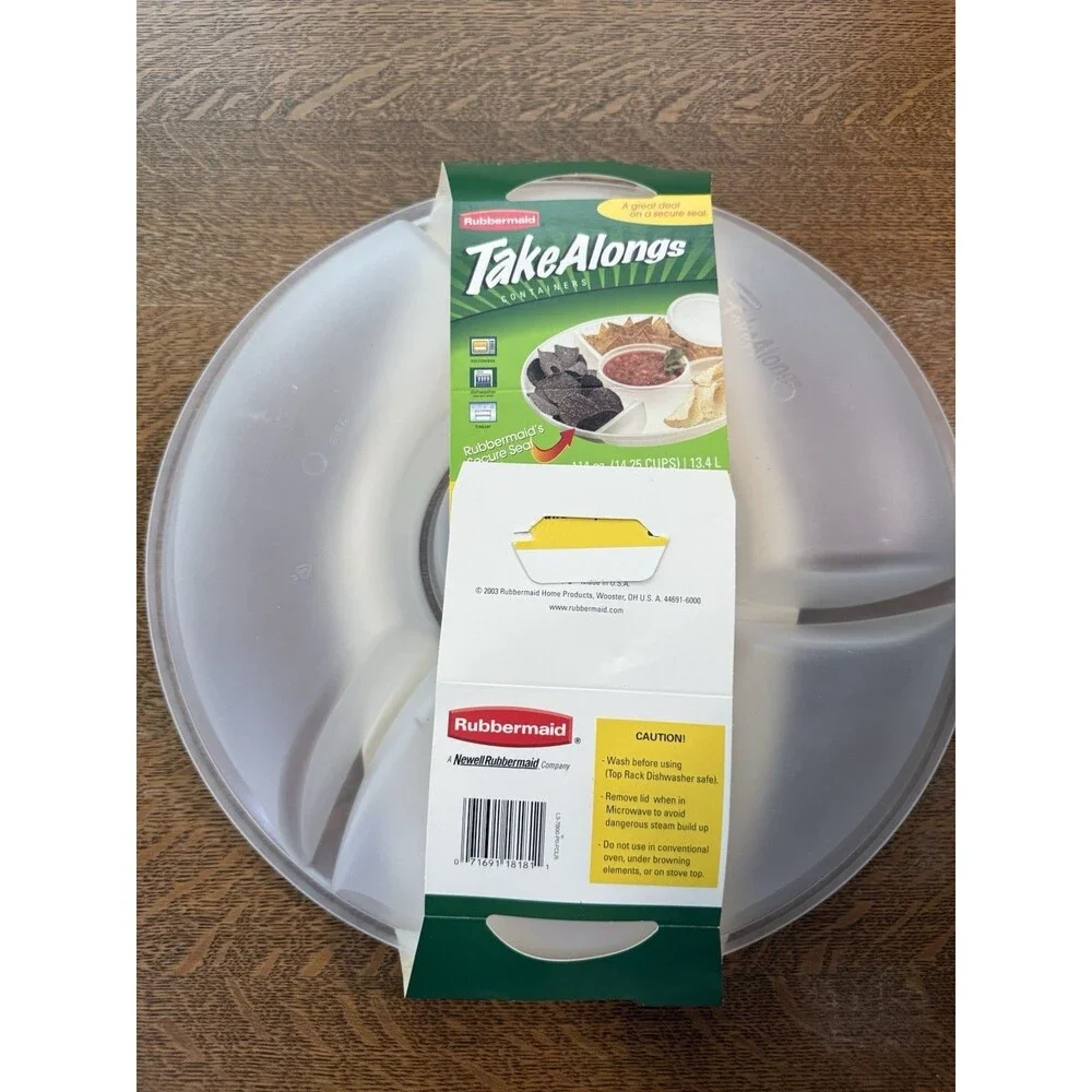 2003 New Rubbermaid takealongs chip and dip tray With Lids